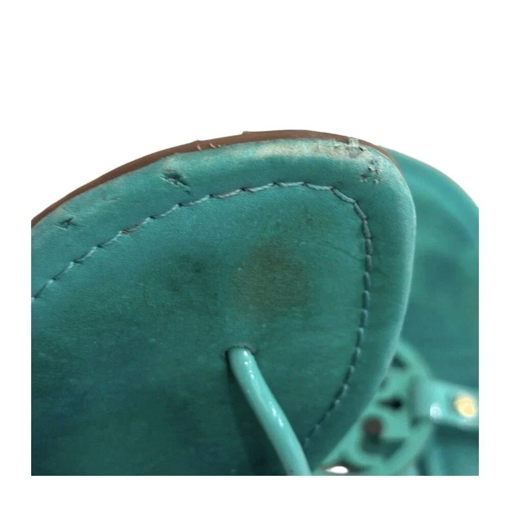Tory Burch Turquoise Miller Sandals Flats Sz 11